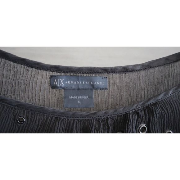 Armani Exchange Women's Sz L Gray Boho Style Lightweight Tunic Top - Picture 4 of 7